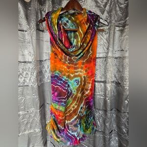 Warrior Within Rainbow Tie-Dye Sleeveless Dress XL